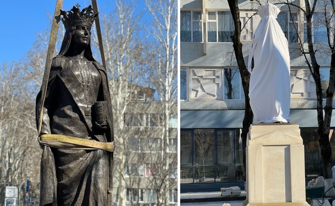 (foto) La Chișinău va fi inaugurată statuia Reginei Maria. Aceasta are o înălțime de peste șase metri