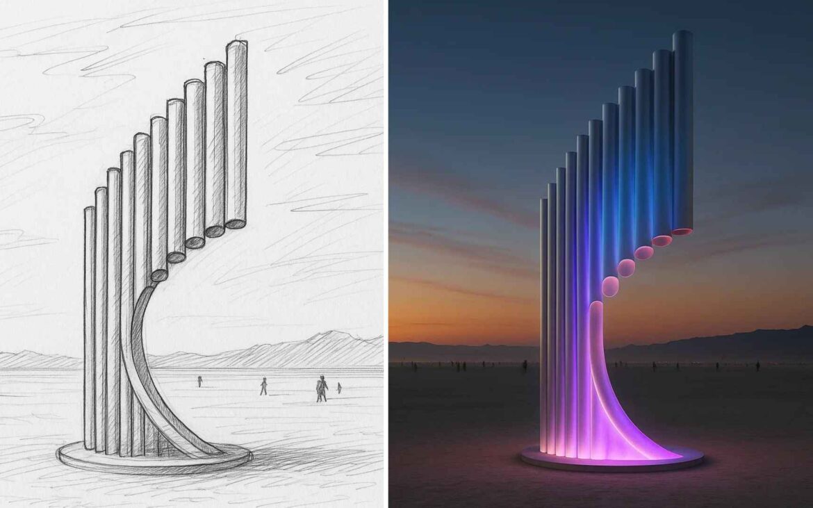 În premieră, Moldova participă la „Burning Man” – un festival de artă din SUA – cu o instalație inspirată de naiul național