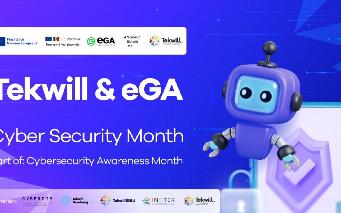 Tekwill și eGA desfășoară „Cyber Security Month” – o lună dedicată siguranței digitale pentru copii și profesori