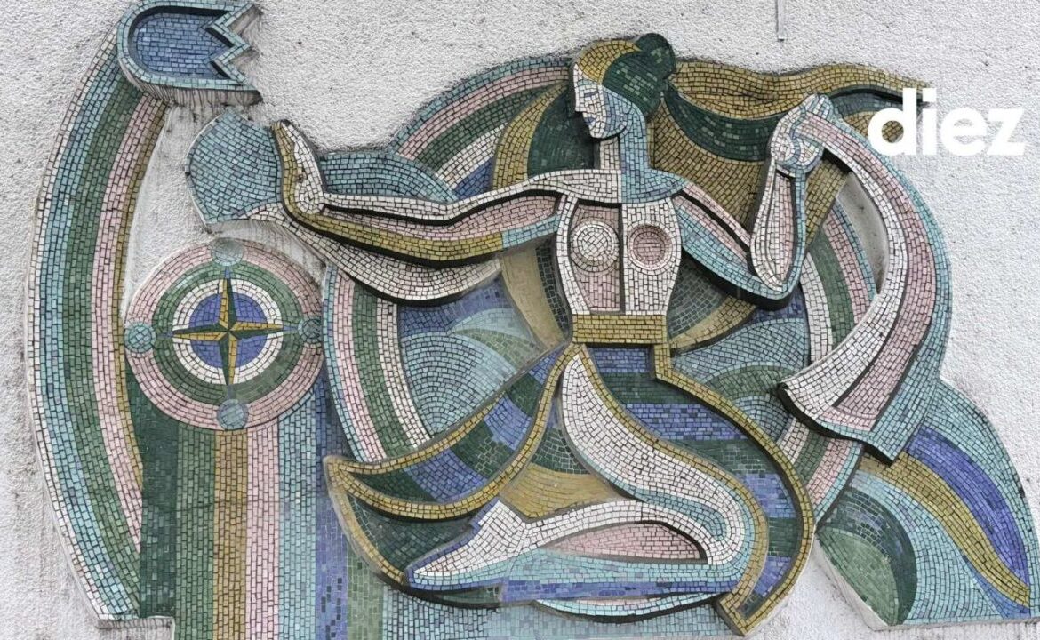 (foto) Cum arată și ce se știe despre panoul mozaic „Cavalerul și dama” din sectorul Botanica