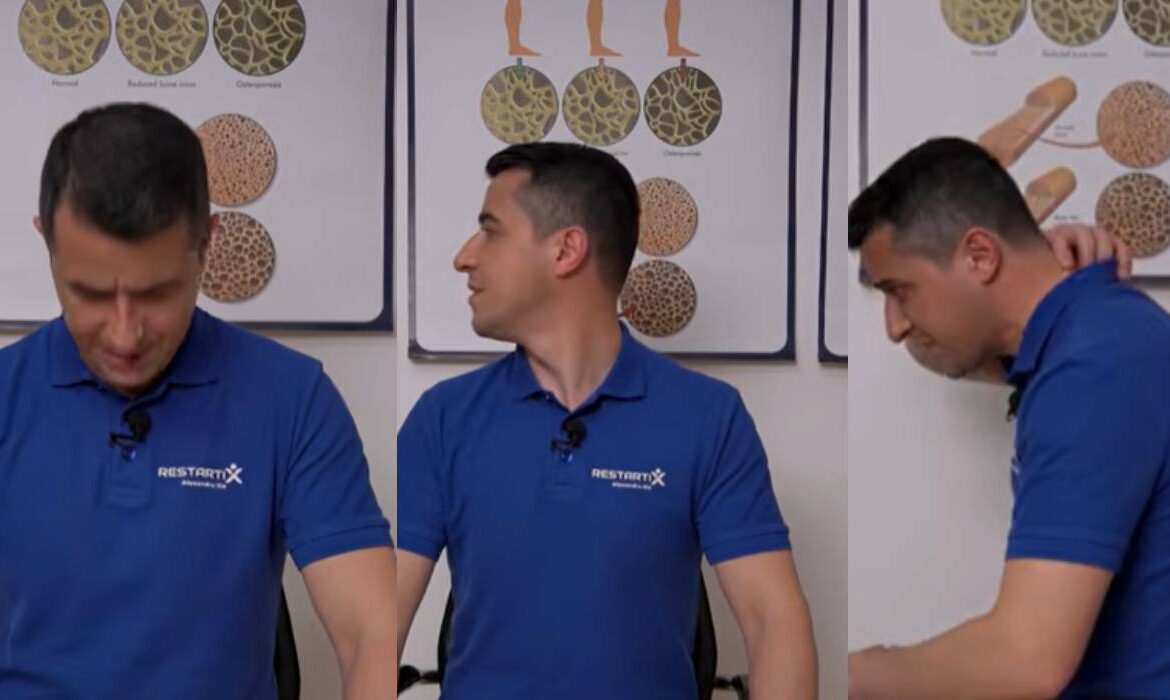 VIDEO 2 minute cu exerciții pentru durerea de cervicală. Alexandru Ilie: „Devin eficiente când sunt repetate zilnic. Dacă înțelegi asta, rezultatele apar”
